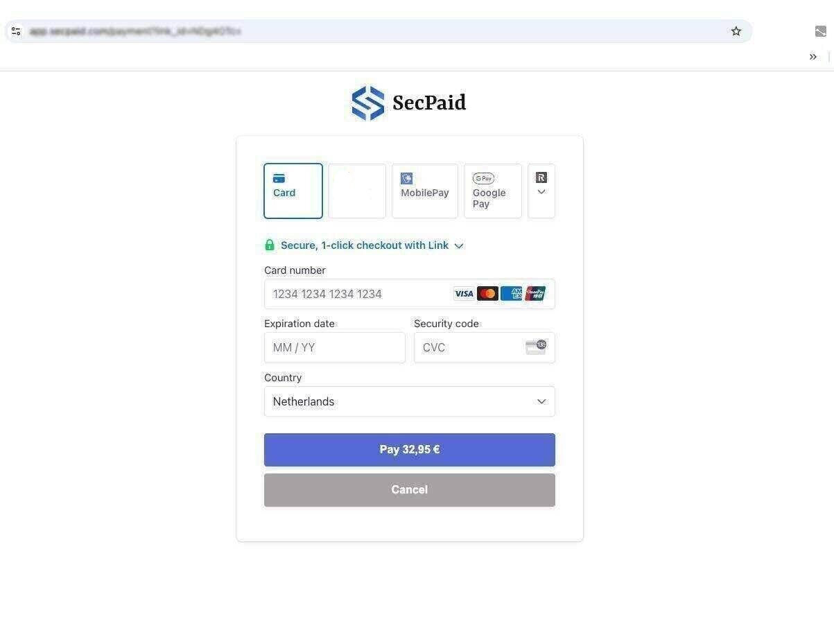 Secure Payment Screen